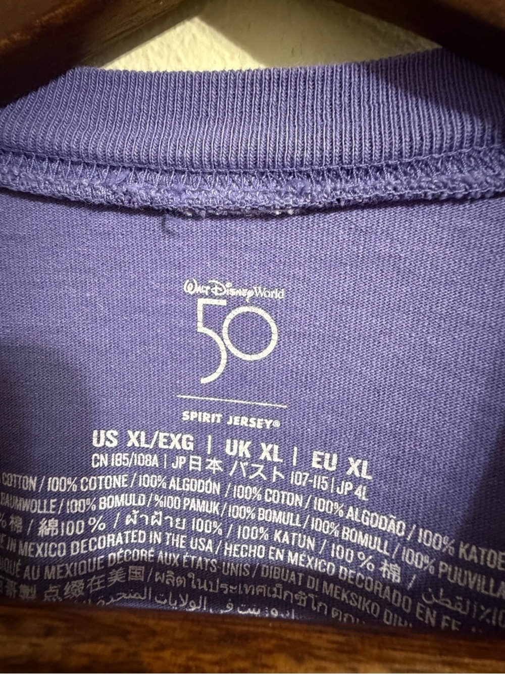 Walt Disney World 50th Anniversary Spirit Jersey Purple Adult XL - Picture 2 of 8
